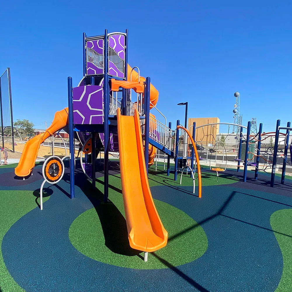 Slide on rubber matting at Holly Park playground